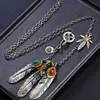 Yuhong 2024 Nuevo Estilo Cadena Taijiao Set de Cadenas Cadena Estilo Takahashi Goro Collar de Pluma Natural Cadena para Suéter de Mujer Hombre