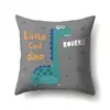 Fronha de Poliéster com Estampa de Dinossauro Geométrico Lado Único Capa de Almofada para Sofá de Casa Capa de Almofada para Sala de Estar Quarto
