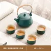 Conjunto de Chá Kung Fu de Cerâmica Preta Pequeno para Uso Doméstico, Bule e Xícara de Chá Cerâmicos para Uma Pessoa para Beber Individualmente em Hotel ou Dormitório