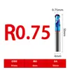 Fresa de bola de acero de tungsteno de 65 grados fresa de extremo de bola de carburo fresa CNC de dos filos en forma de R fresa especial para acero inoxidable