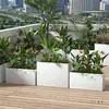 Floreiras Externas de Aço Inoxidável, Vasos para Varanda Feitos Sob Medida, Canteiros Retangulares Externos para Ruas Comerciais, Arranjos Florais com Acabamento em Arte de Ferro
