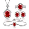 Transmissão ao Vivo Venda Quente Pedra Preciosa Colorida Corte Flor de Gelo Conjunto Ovo de Pombo Anel de Diamante de Carbono Alto Brilhante Brincos Colar Pulseira Pingente para Mulheres