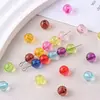 Contas redondas transparentes coloridas de plástico com furo reto em cores de doce, contas soltas para correntes de celular DIY, pulseiras e acessórios de joalheria atacado