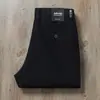 Pantalones Casuales Rectos de Sarja de Algodón Modal Grueso Elástico Simples Versátiles de Gama Alta Color Caqui para Hombre de Otoño e Invierno Europeo