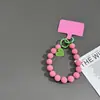 Pulsera Clip Corazón de Caramelo Universal con Cuentas Lanyard para Teléfono Cadena para la Muñeca Separador Colgante DIY Nuevo de Moda