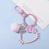 Topes de Puerta Pom-Pom Llavero de Gato Kt Dopamina Lindo Colgante de Cuentas de Cabeza de Gato Hueca Accesorios para Manualidades Venta al por Mayor