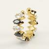 Anillo de Diamantes de Acero Inoxidable Transfronterizo Moda Europea y Americana Oro de 18K Ajustable Joyería de Boca Viva Anillo Geométrico para Mujer