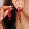 Día de San Valentín Grandes Explosiones Moda Coreana Brillantes Pendientes Pequeños en Forma de Corazón para Mujer Simples Pendientes de Amor Incrustados con Diamantes Accesorios para Orejas