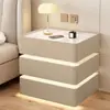Mesita de Noche Flotante con Tres Cajones, Madera Maciza Simple, Carga Inalámbrica Moderna, Mesa de Noche Multifuncional Todo en Uno de Lujo Moderno para Dormitorio del Hogar