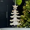 Decoraciones navideñas transfronterizas lentejuelas colgante acrílico colgante de copo de nieve transparente accesorios para la disposición de la escena del árbol de Navidad