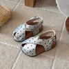 Zapatos de Verano de Moda para Niños con Estampado de Lunares y Leopardo, Sandalias Infantiles con Tira Cruzada, Zapatos Romanos Cerrados para Niñas Estilo Birkenstock, Zapatos para Bebés de Verano