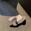Zapatos planos tipo Mary Jane de estilo francés, forrados de felpa y piel sintética cálida para mujer, para otoño e invierno, punta fina, con elevador interno de altura, cómodos para usar al aire libre, modernos y versátiles.