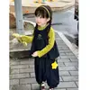 Conjunto Informal Coreano para Niñas de Primavera y Otoño Conjunto Elegante con Pantalón de Mezclilla para Niña Pequeña Conjunto Versátil de Moda de Tres Piezas