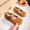 Sapatos Mary Jane femininos estilo Birkenstock, bico fino, retrô, nova coleção outono 2026, mocassins estilo francês, sapatos baixos de couro