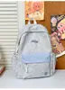 Mochila Bordada con Letras de Tela Esmerilada, Mochila Coreana de Estilo para Fiestas Estudiantiles con Almacenamiento por Capas para Compras y Salidas