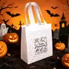 Sacolas de Presente de Halloween Transfronteiriças, Sacolas de Doces, Sacolas de Lanche e Biscoito de Halloween com Desenhos Mágicos de Fantasma, Abóbora e Morcego