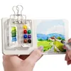 Mini Caja de Pintura Acuarela Acrílico Set de Viaje Cuaderno Portátil Libro de Dibujo Mezcla de Colores Tabla de Dibujo Pequeña Arte