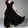 Ebay Aliexpress Verano Caliente Nuevo Cuello en V Manga Corta Estilo Bohemio Vestido de Cintura Falda Larga