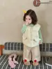 Ropa para Niños Estilo Otoño/Invierno Engrosada Bebé 2026 Nuevo Estilo Coreano Ropa Infantil Chaleco de Algodón Conjunto de Capa Base para Niñas
