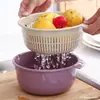 Cesta de Drenaje Redonda de Doble Capa Juego de Seis Piezas Cesta para Lavar Verduras Cesta para Lavar Verduras y Arroz de Cocina Venta al por Mayor Lavabo para Lavar Verduras Cesta para Frutas