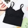 Camisola Deportiva Sexy de Seda Helada de Verano con Espalda en U Grande y Almohadillas Fijas para Sujetador para Mujeres Jóvenes