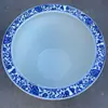 Tanque cerámico grande de Jingdezhen con patrón de flor de loto azul y blanco, tanque pintado a mano con carpas koi, tanque para pintura y caligrafía de carpas koi, adecuado para sala de estar, patio y uso en exteriores