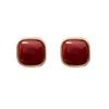 Aretes Cuadrados Pequeños de Jade Hetian Natural para Mujer, Compactos, Sencillos, Elegantes, Exquisitos, Versátiles, Aretes de Plata Pura para Mujer