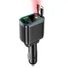 Cargador de Coche con Pantalla Digital y Cable Retráctil, Cargador Rápido para Coche PD, Carga Súper Rápida, Adaptador de Encendedor de Cigarrillos Cinco en Uno, Transfronterizo
