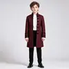 Casaco Formal Europeu e Americano para Meninos de Halloween Cor Sólida Steampunk Retrô Uniforme Gola Alta Roupa Conjunto de Fantasia Cosplay
