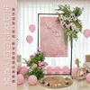 Decoración de Boda Fondo Cortina de Gasa Rosa Tela de Fondo Arreglo Femenino Arco de Techo para Compromiso Estilo Bosque