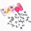 Manicura Lz Nueva Transfronteriza Joyería de Aleación de 26 Letras Popular Japonesa Pistola de Aire Negra Exquisitos Diamantes para Uñas Accesorios