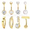 Fabricante Venta al por Mayor Transfronteriza Amazon Popular Set de 9 Piezas Anillo para Ombligo Moda Versátil Joyería para Perforación de Ombligo