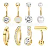 Moda Europea y Americana Forma de Corazón Mariposa Sin Perforación Joyería para Ombligo con Circonita, Piercings para Ombligo, Pinzas para Ombligo, Pinzas para Orejas, Joyería para Piercing