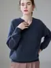 Nuevo Estilo Primavera y Otoño 2026 Suéter de Cachemira con Cuello en V para Mujer, Suéter Suave de Manga Larga, Ropa de Punto de Cachemira Cálida