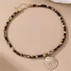 Nz3477 Collar de Cuerda de Terciopelo con Estampado de Leopardo Europeo y Americano Transfronterizo Colgante de Pez Sol Colgante Único Diseño de Moda Joyería para Mujer