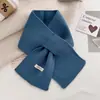 Bufanda de Color Sólido Dopamina para Mujer, Bufanda Cálida de Punto Otoño e Invierno, Estilo Coreano Versátil Moda Fresca Dulce Calentador de Cuello