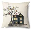 Funda de Almohada Halloween Calabaza Divertida Transfronteriza Amazon Estampado de Lino Funda Decorativa para Cojín de Sofá del Hogar