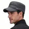Gorra Plana de Invierno para Hombre de Cruzar Fronteras, Outdoor, con Felpa, Casual, Deportiva, Engrosada con Felpa, Cálida, Protección para Orejas, Cortavientos