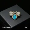 Série Abelha Broche de Inseto Strass Pino Decorativo Nova Personalidade Feminina Moda Barroco Distintivo Fixo