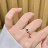 Anillo de cuatro garras de plata de ley s925 con jadeíta natural y diamantes completos para mujer, elegante estilo palaciego, nuevo estilo chino, anillo versátil y de alta gama