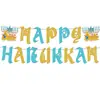 Bandera Pancarta Fiesta Hanukkah Letras Brillantes Bandera Fiesta Navideña Traje Suministros Decoración Escenario Props