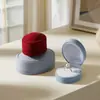 Caja para Anillo de Terciopelo Flocado Punto Millón Tapa abatible Caja de Joyería para Anillo Caja para Colgante de Collar Empaque Caja de Joyería