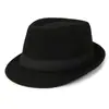 Sombrero de Estilo Nuevo para Hombres, Sombrero de Jazz para Personas de Mediana Edad y Mayores, Sombrero de Fiesta para Hombres, Sombrero de Caballero Británico, Sombrero de Lana de Ala Corta, Sombrero de Lana para Mujeres