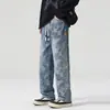 Ropa de Hombre Fengshe / Pantalones de Mezclilla con Estampado de Camuflaje para Hombre 2026 Primavera y Otoño Nuevos Pantalones Casuales Rectos Holgados Retro Americano