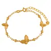 Pulsera de Parche de Mariposa de Diseño Nicho Estilo Coreano Estilo Ins para Mujer, Joyería de Mano Versátil de Acero Inoxidable Láser Dulce y Fresca