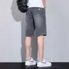 Shorts de mezclilla Lyocell Tencel para hombre, verano, delgados, modernos, holgados, rectos, seda de hielo, casual, pantalones de cinco puntos