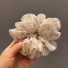 Sensación Mullida ~ Estilo Chino Nuevo Organza Estampada Círculo de Salchicha Cuerda para Atar la Parte Trasera de la Cabeza para Mujer Nuevo Estilo Elegantes Accesorios para el Cabello