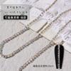 Ins Cadena de taladro de garra de estilo japonés joyería de metal tridimensional con pedrería se puede cortar DIY decoración de uñas hecha a mano cadena color AB