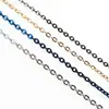 3mm60cm em estoque corrente O de aço inoxidável corrente de elos cruzados dourada preta ouro rosa corrente de aço titânio joias de comércio exterior