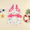 Nuevo Traje de Verano Delgado y Fresco para Perro Mascota para Refrescar, Lindo Traje de Baño de Dos Piezas con Estampado de Dibujos Animados para Teddy